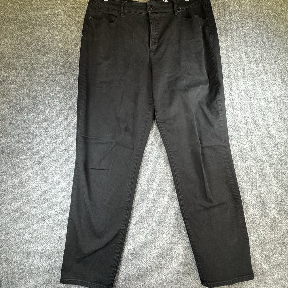 Talbots Flawless High Rise Slim Ankle Jeans Black Size 18L Curvy Wen0040